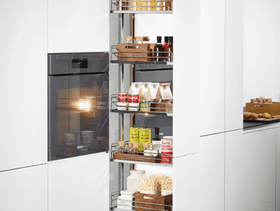 tall pull out unit with 5 shelves